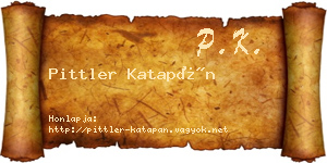 Pittler Katapán névjegykártya